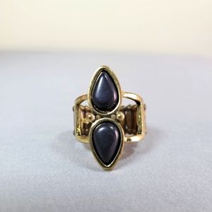 Rare Custom Made Black with Gold Setting Colored Ring, One Size